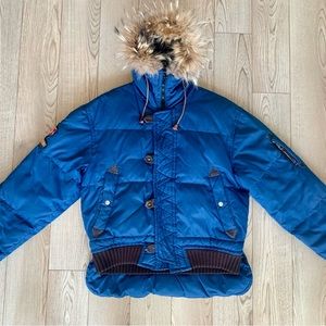 Mens DSquared2 Goose Down Jacket with fur hood